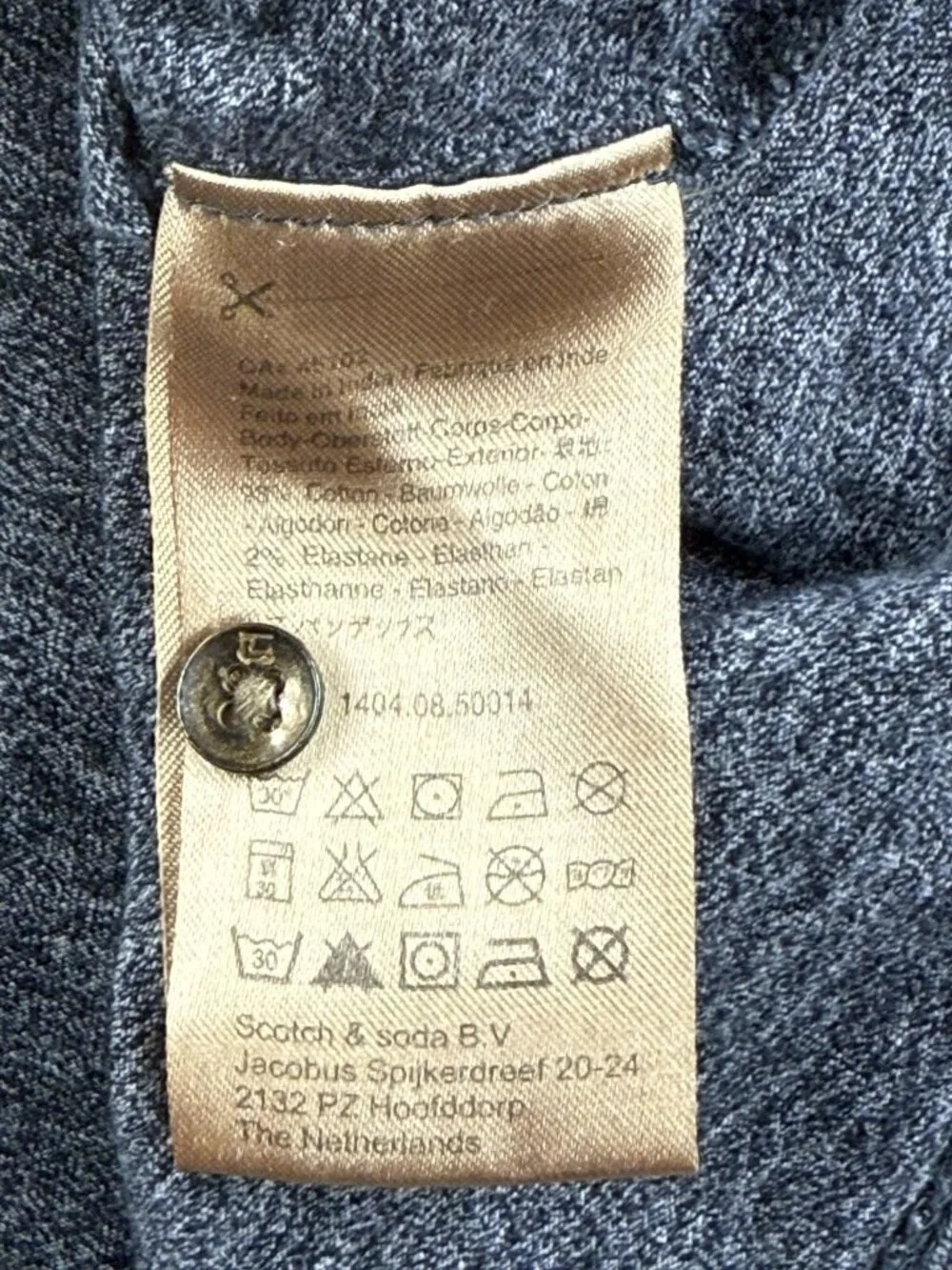 Scotch & Soda Shirt Mens Large Gray Long Sleeve Henley Jersey Knit Top Casual